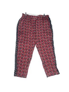 Anthropologie Ett:Twa Cardiff Paisley Wide Leg Pants XL Red Blue Boho